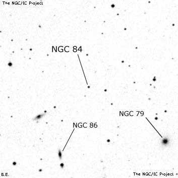 Negativní snímek oblohy NGC 84