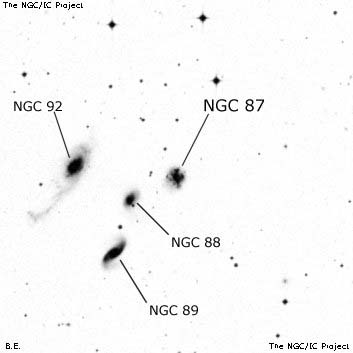 Negativní snímek oblohy NGC 87