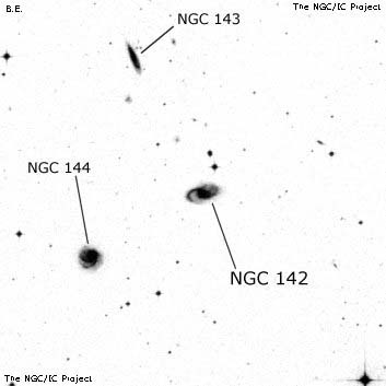 Negativní snímek oblohy NGC 142