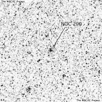 Negativní snímek oblohy NGC 290