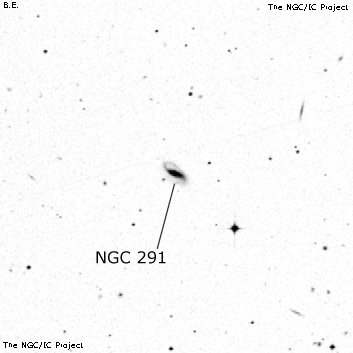 Negativní snímek oblohy NGC 291