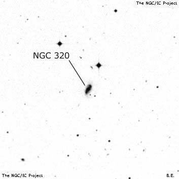 Negativní snímek oblohy NGC 320