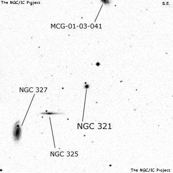 Negativní snímek oblohy NGC 321