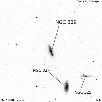 Negativní snímek oblohy NGC 329