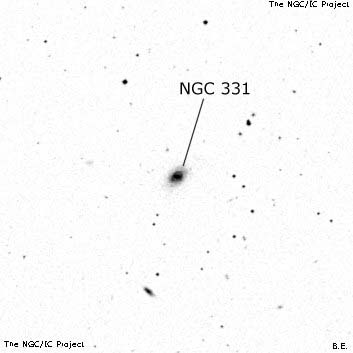 Negativní snímek oblohy NGC 331