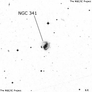 Negativní snímek oblohy NGC 341