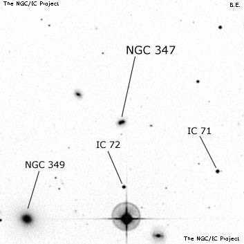 Negativní snímek oblohy NGC 347