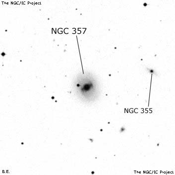 Negativní snímek oblohy NGC 357