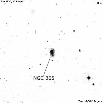 Negativní snímek oblohy NGC 365