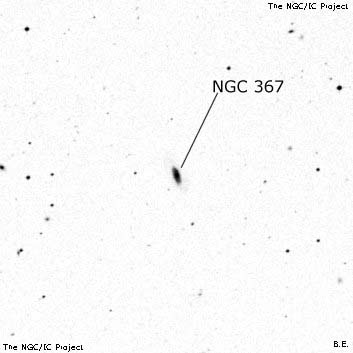 Negativní snímek oblohy NGC 367