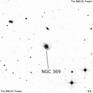 Negativní snímek oblohy NGC 369