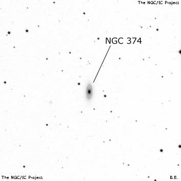 Negativní snímek oblohy NGC 374