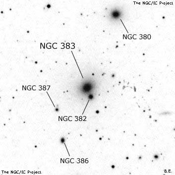 Negativní snímek oblohy NGC 383