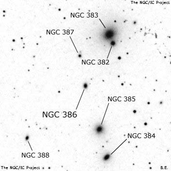 Negativní snímek oblohy NGC 386