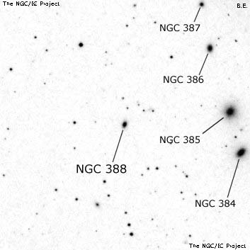 Negativní snímek oblohy NGC 388
