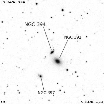 Negativní snímek oblohy NGC 394