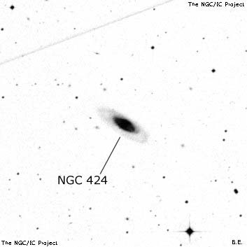 Negativní snímek oblohy NGC 424