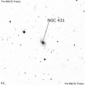 Negativní snímek oblohy NGC 431