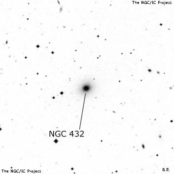 Negativní snímek oblohy NGC 432