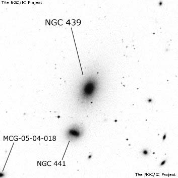 Negativní snímek oblohy NGC 439