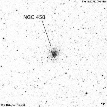 Negativní snímek oblohy NGC 458
