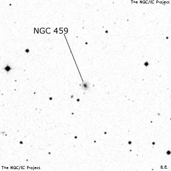 Negativní snímek oblohy NGC 459