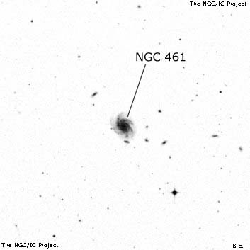 Negativní snímek oblohy NGC 461