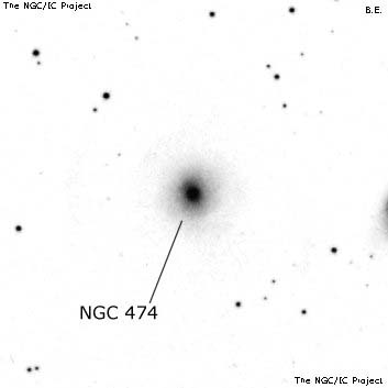 Negativní snímek oblohy NGC 474