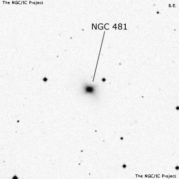 Negativní snímek oblohy NGC 481