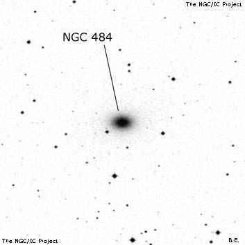 Negativní snímek oblohy NGC 484