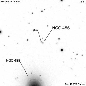 Negativní snímek oblohy NGC 486