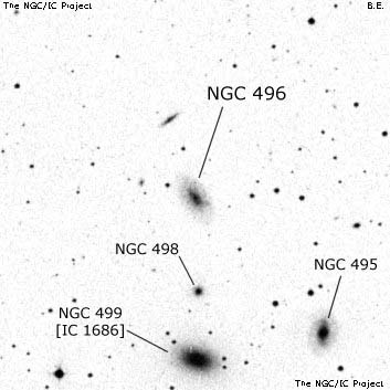 Negativní snímek oblohy NGC 496