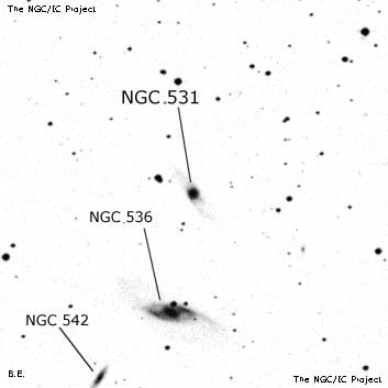 Negativní snímek oblohy NGC 531