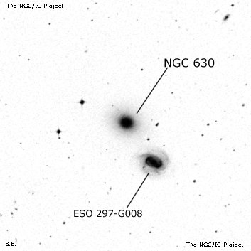 Negativní snímek oblohy NGC 630