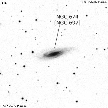 Negativní snímek oblohy NGC 674