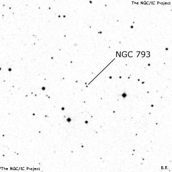 Negativní snímek oblohy NGC 793