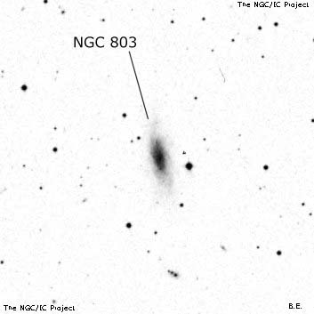 Negativní snímek oblohy NGC 803