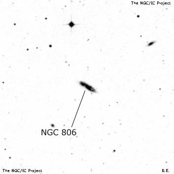 Negativní snímek oblohy NGC 806