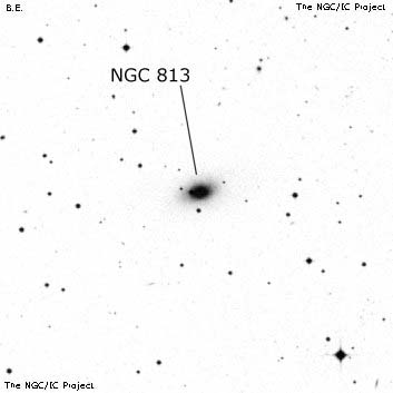 Negativní snímek oblohy NGC 813