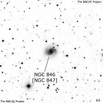 Negativní snímek oblohy NGC 846