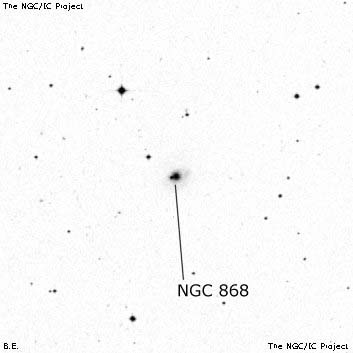 Negativní snímek oblohy NGC 868