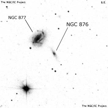 Negativní snímek oblohy NGC 876