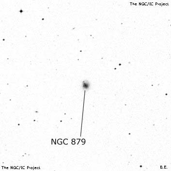 Negativní snímek oblohy NGC 879
