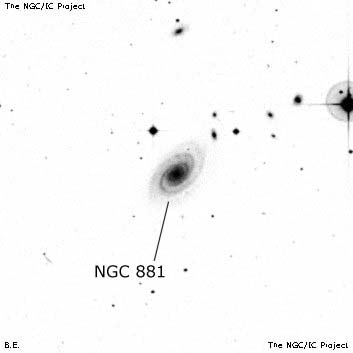 Negativní snímek oblohy NGC 881