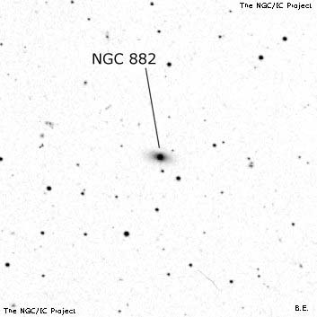 Negativní snímek oblohy NGC 882