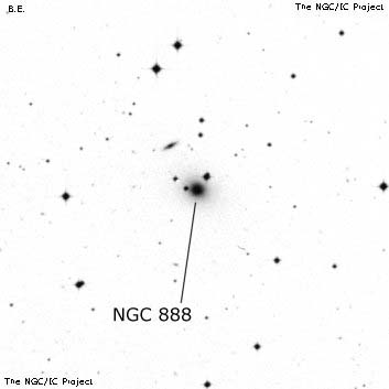 Negativní snímek oblohy NGC 888