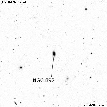 Negativní snímek oblohy NGC 892