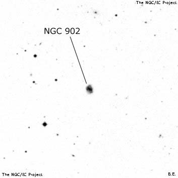 Negativní snímek oblohy NGC 902