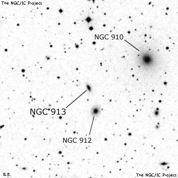 Negativní snímek oblohy NGC 913