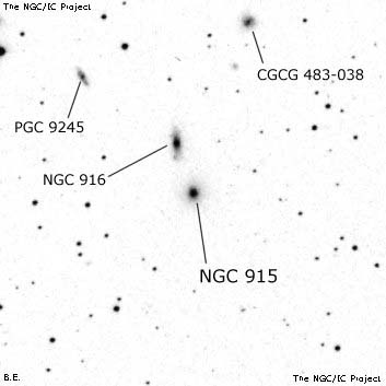 Negativní snímek oblohy NGC 915